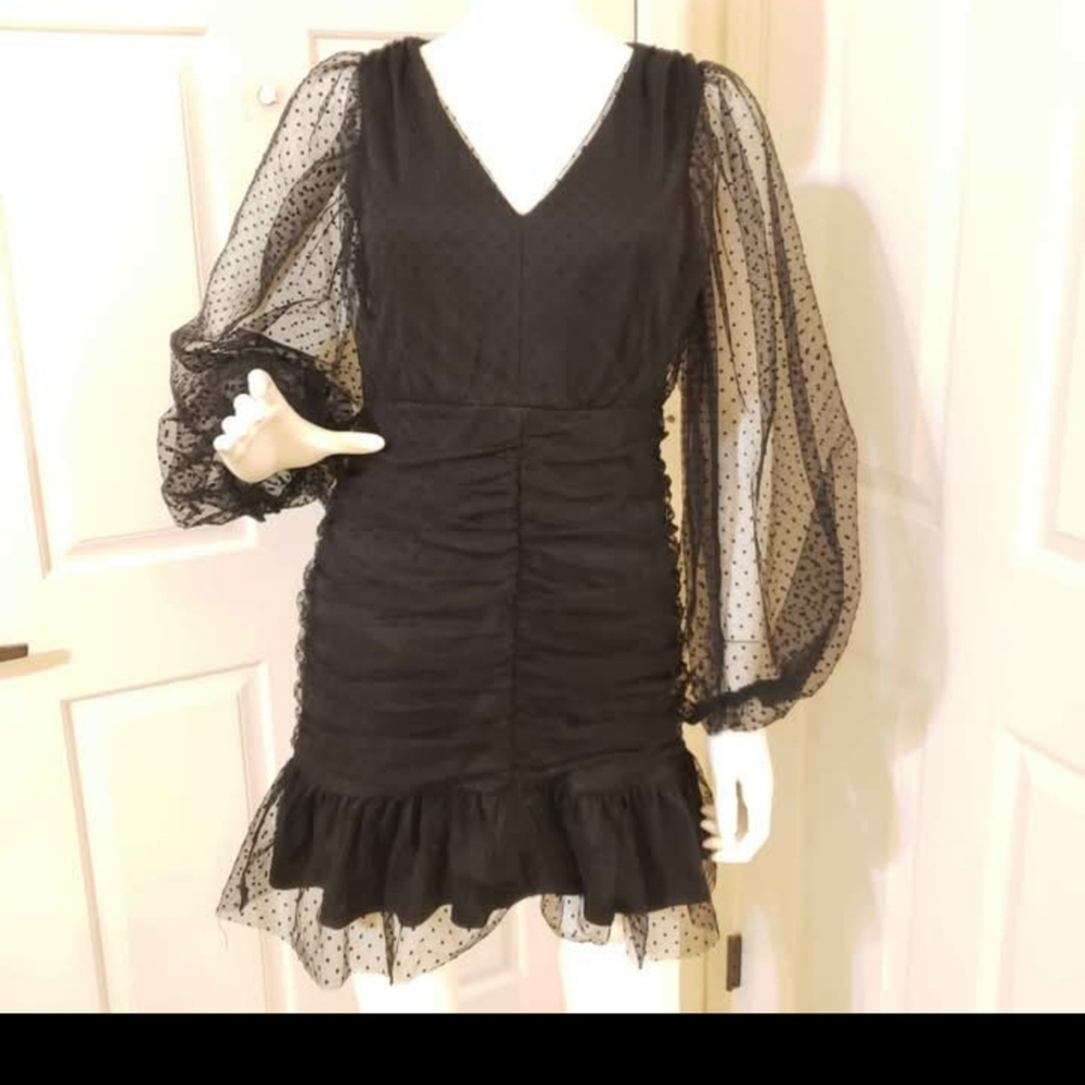 Forever 21 Black Mesh Sleeve Dress